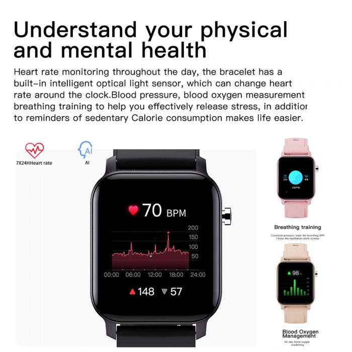 Smart Watch Compatible iSO Android Samsung Xiaomi Huawei Redmi Fitness Tracker Heart Rate Monitor Waterproof Men And Women Watch